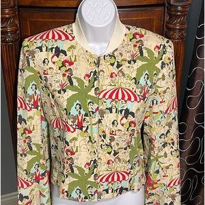 JOHN GALLIANO Vintage EUC Pant Suit Multicolor Print Jacket & Pant FR42 US 8